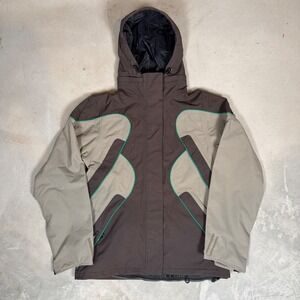 Volcom Nimbus Snowboard Jacket Womens Small Brown Green 10k Waterproof Hooded